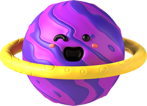 3D Saturn Space Character